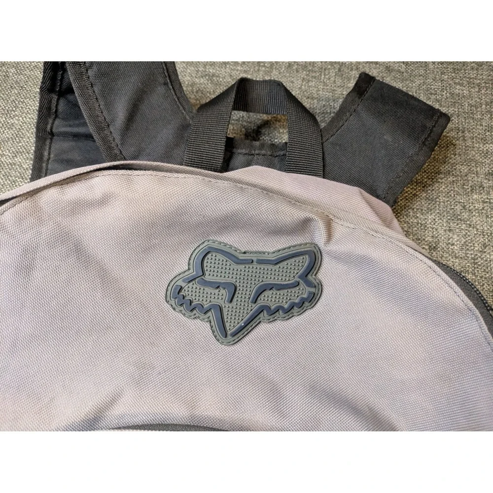 Fox Racing Backpack Hard Logo Motocross Inspired Streetwear Gray School Book Bag